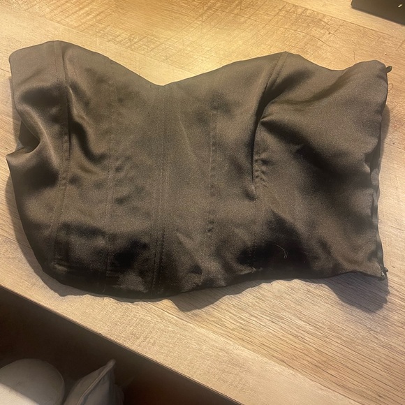 Zara Black Strapless Satin corset size large - Picture 1 of 3